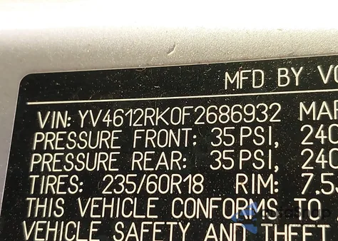 2015 Volvo Xc60 T5/T5 Premier from USA, damaged, VIN YV4612RK0F2686932